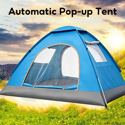Man quick setup camping - man, tent